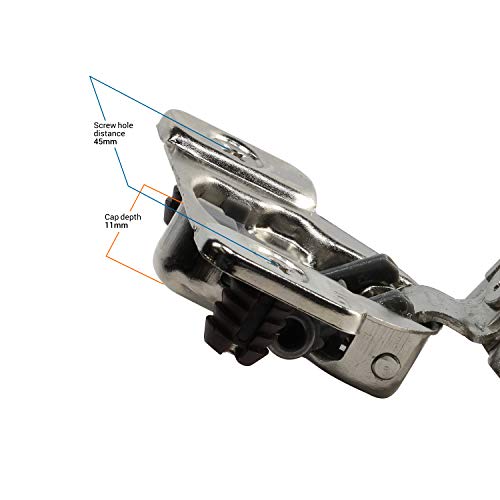 Dtc 1-1/4" Overlay Soft Close 105 Degree 2 Cam Press In Face Frame Concealed Cabinet Hinge 6-Way Adjustable E8Q115Nh (2 Pack) #TOP2