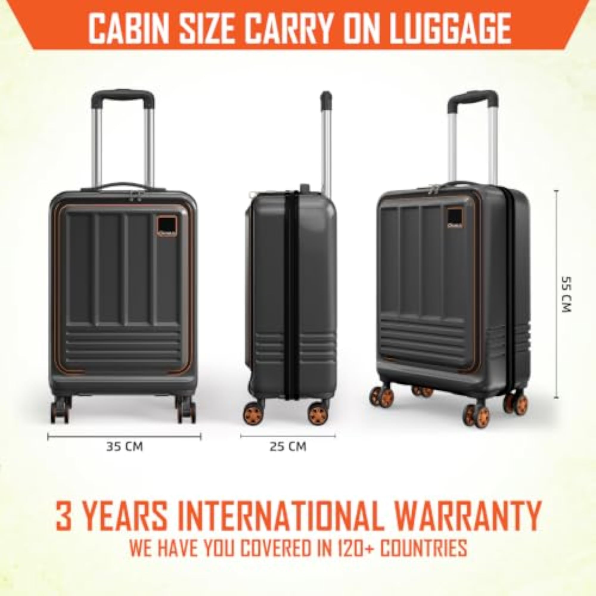 Genius Cabin Trolley Bag with Laptop Compartment, Hardside