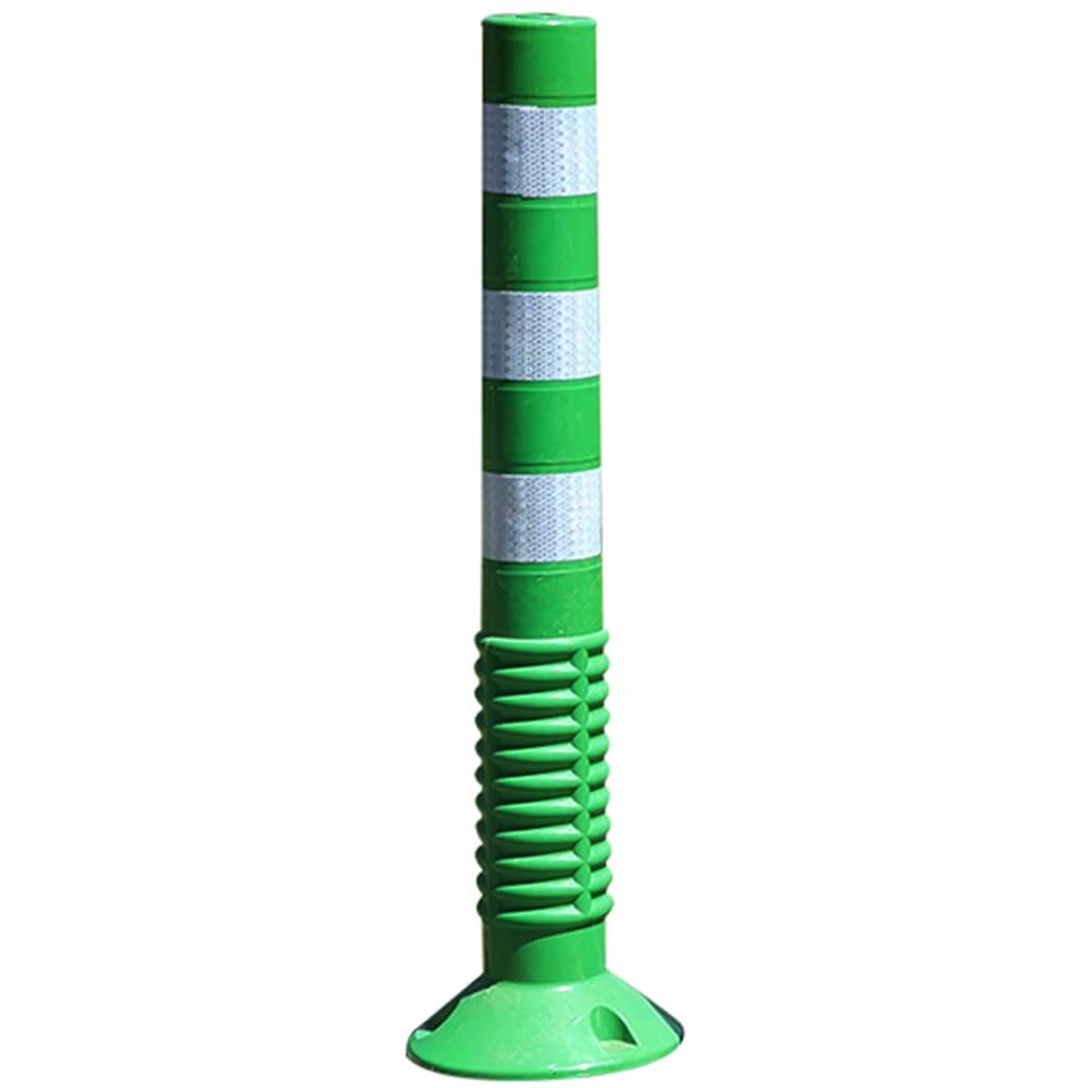SGKOMN Reflective Safety Parking Post Bollards 75cm - Flexible Polyurethane Traffic Barrier with Reflective Collars for Traffic-Sensitive Areas - Color Options Available, Green-5pcs