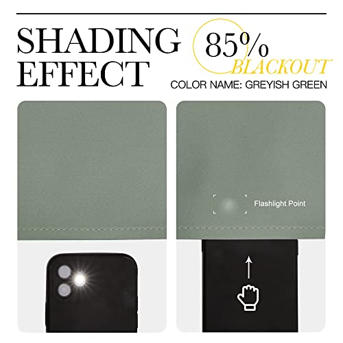 NICETOWN Blackout Sage Green Curtain 84 inch Length for Bedroom - Thermal Insulated Grommet Room Darkening Window Drape Sound Dampening for Living Room, W52 x L84, 1 Panel