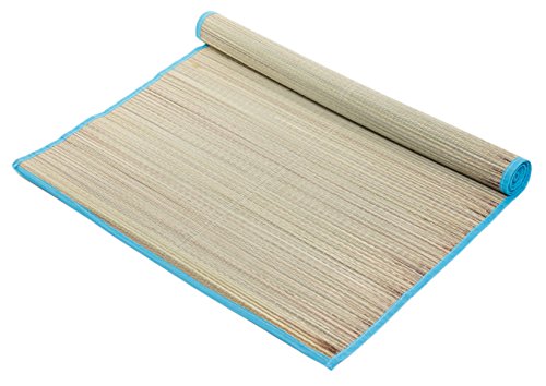 Homiegear Beach Classic Straw Beach Mat - Quick-Drying Rollable Outdoor Mats for Summer Camping Yoga Picnic Sunbathing - Portable Water-Repellant - Protection Against Sand Dirt - 24 x 72 Inch