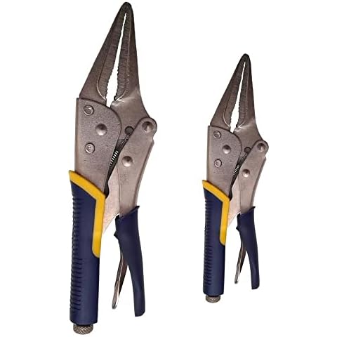 2pc Heavy Duty Long Nose Locking Pliers Set Cover