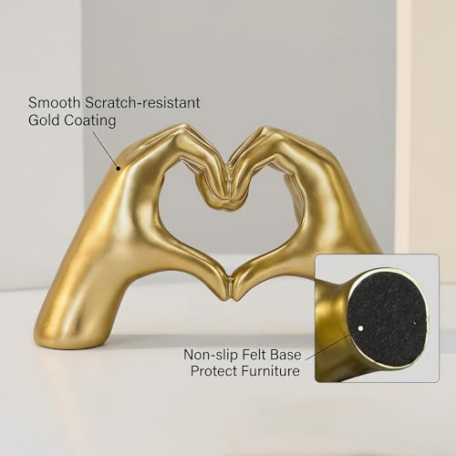 Estatua de Manos en Forma de Corazón Dorado Grande miniatura 6