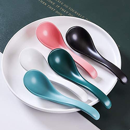 Cuillère en céramique anti-rayures pour soupe et service de table quotidien