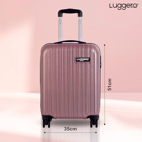 Luggero - CLASSIC Light-Weight & Durable Polycarbonate ROSE GOLD Unisex Hard Luggage| Small- 51cm |8 SMOOTH SPINNER TPV Wheel Outer Combi Lock | Trolley Bag - Image 8