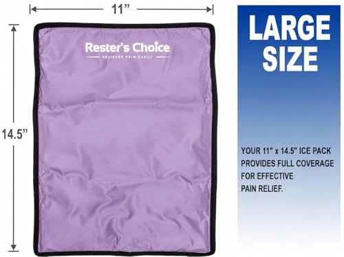 Image of rester's choice Ice Pack for Injuries Reusable, Soft Gel Flexible - (Large: 11 inchx14.5 inch) for Hip, Shoulder, Knee, Back - Comfy Cold Pack Compress for Swelling, Bruises, Surgery (Lavender, 1 Pack)