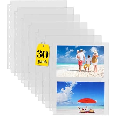 Sooez 30 Pack Heavy Duty Photo Page Protectors Cover