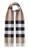 Burberry 8056851 Cashmere Scarf Half Mega Check Archive Beige 200 x 36 cm Check, Check