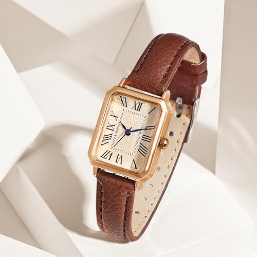 BESTKANG Vintage Rectangle Leather Watch