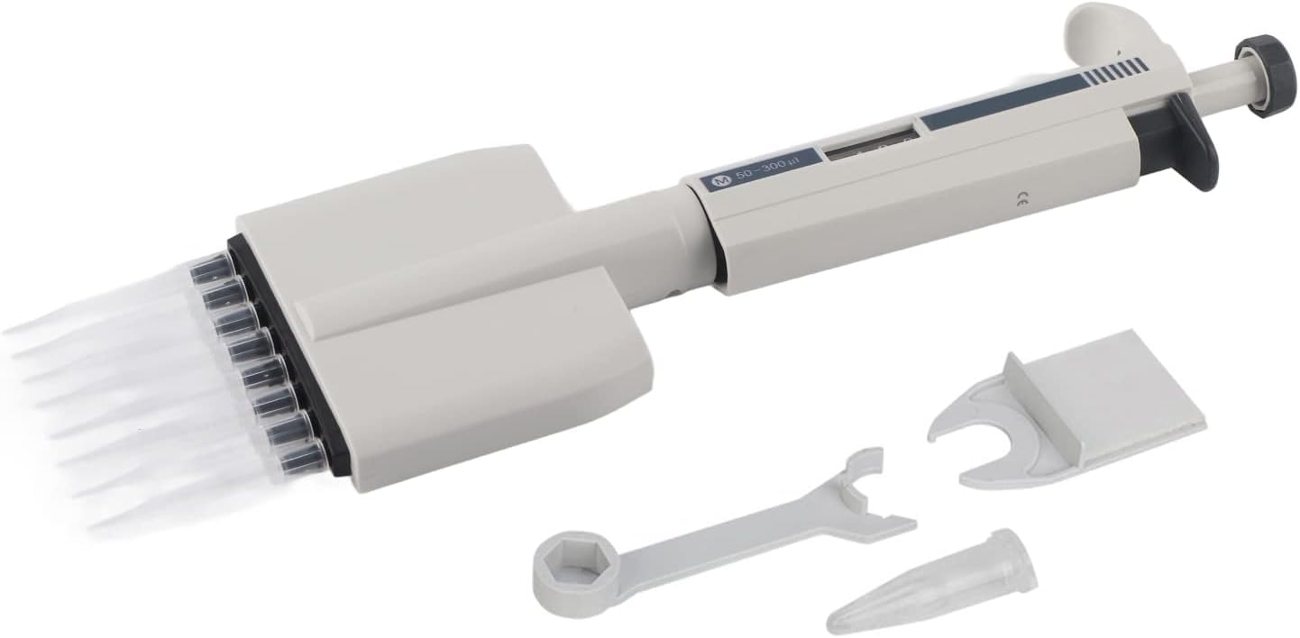 Pipetta micro-trasferimento multicanale a 8 canali regolabile manualmente 50-300μl