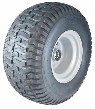 Ama Ruota Pneumatica Profilo Garden 15x6.00-6" con Cerchio in Ferro, Camera d'Aria Inclusa e Mozzo 61 mm, Supporta Fino a 260 kg