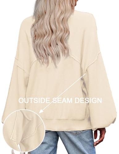 Image of Zeagoo Sweaters for Women 2025 Trendy Fall Fashion Oversized Lantern Long Sleeve Knitted Pullover Tops Outfits