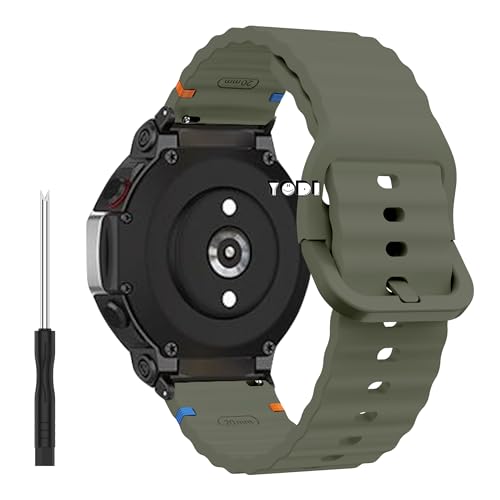 Image of YODI Strap Band Compatible with Amazfit T-Rex 2 Smartwatch Only Soft Silicone | Nylon | Chain | Leather Watch Straps with Installation Adjuster Tool For Amazfit TRex 2