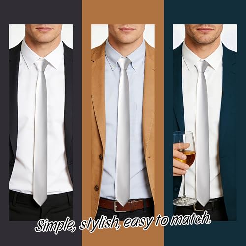 Image of Skinny Tie Men Women 2 inch (5CM) Slim Necktie Solid Thin Ties Formal