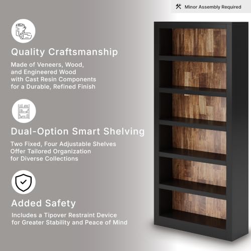 Signature Design by Ashley Wildenauer 6-Tier 75" Bookshelf, Two-Tone Wood - image 7