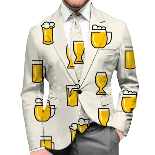 Veste de costume pour homme imprimé bière idéale pour vos soirées et fêtes