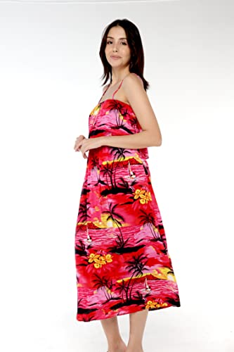 Image of Hawaii Hangover Family Matching Hawaiian Clothes, Sunset Red | Family matching Hawaiian outfits, Sunset Red, lightweight rayon, machine washable, tropical floral print, luaus, cruises