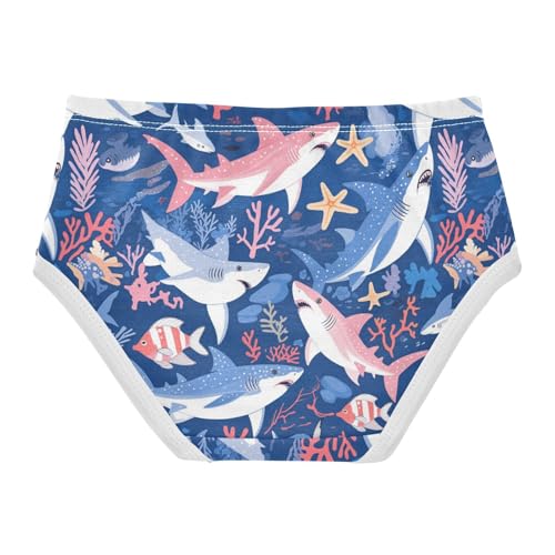 Wusikd Sharks Starfish Girls' Underwear Cotton Corals Girls Briefs Soft Toddler Underwear 2T2