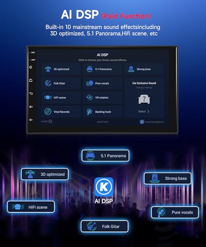 Trådlös 2 Din bilradio med Android 13, GPS & 7" pekskärm