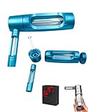 Blazecan Water Pipe - Portable Hidden Compartment Blazecan Pipe with Box, Airtight Aircraft Grade Aluminum Metal, Pocket-Sized, Easy to Use and Clean(Blue)