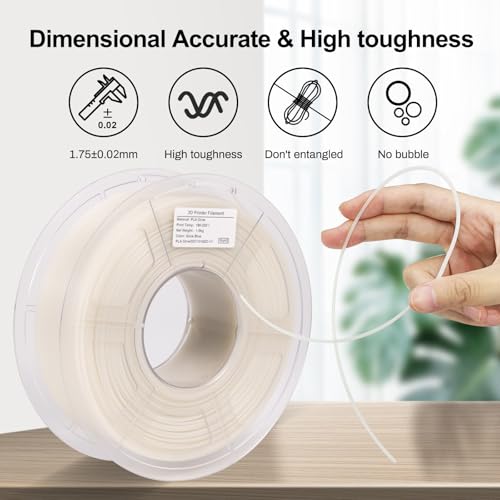 Image of iSANMATE 3D Printer Filament, PLA Filament Glow in The Dark Bluish Green, 1.75mm 3D Printing Filament, Dimensional Accuracy + /- 0.03 mm, 1 kg Spool