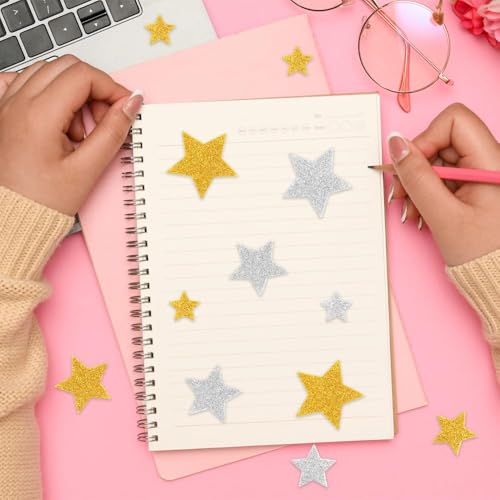 Gold and Silver Glitter Star Foam Stickers,200PCS Foam Star Stickers,Gold & Silver Glitter Stars,Star Stickers,Gold Star Stickers,Star Foam Stickers,Star Stickers for Reward Chart,Gold Stickers - Image 4