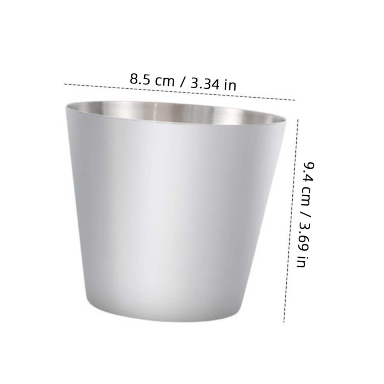 Luxshiny 2pcs Stainless Steel Snack Juice Cup Compact French Fry Holder for Home Restaurant Hotel and Parties Material for Cold Drinks and Snacks Silver
