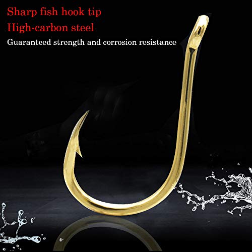 Drasry Fishing Hooks Set High Carbon Steel Jig Bait Sharp Fish Hook For Saltwater Freshwater (Small Gold Hooks 500Pcs (5 To 14)) #TOP1