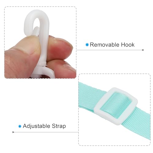 Image of PATIKIL 125cm x 2cm Replacement Shoulder Strap, 2 Pack Adjustable Swivel Clips Hook Buckle Slide Crossbody Bag Belt for Water Bottle Carrier Sling Bag, Cyan