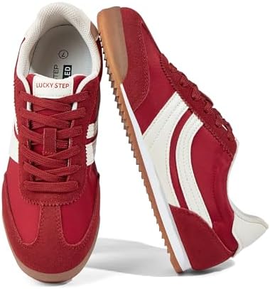 LUCKY STEP Women's Fashion Sneakers Thin Sole Lace up Tennis Shoe...