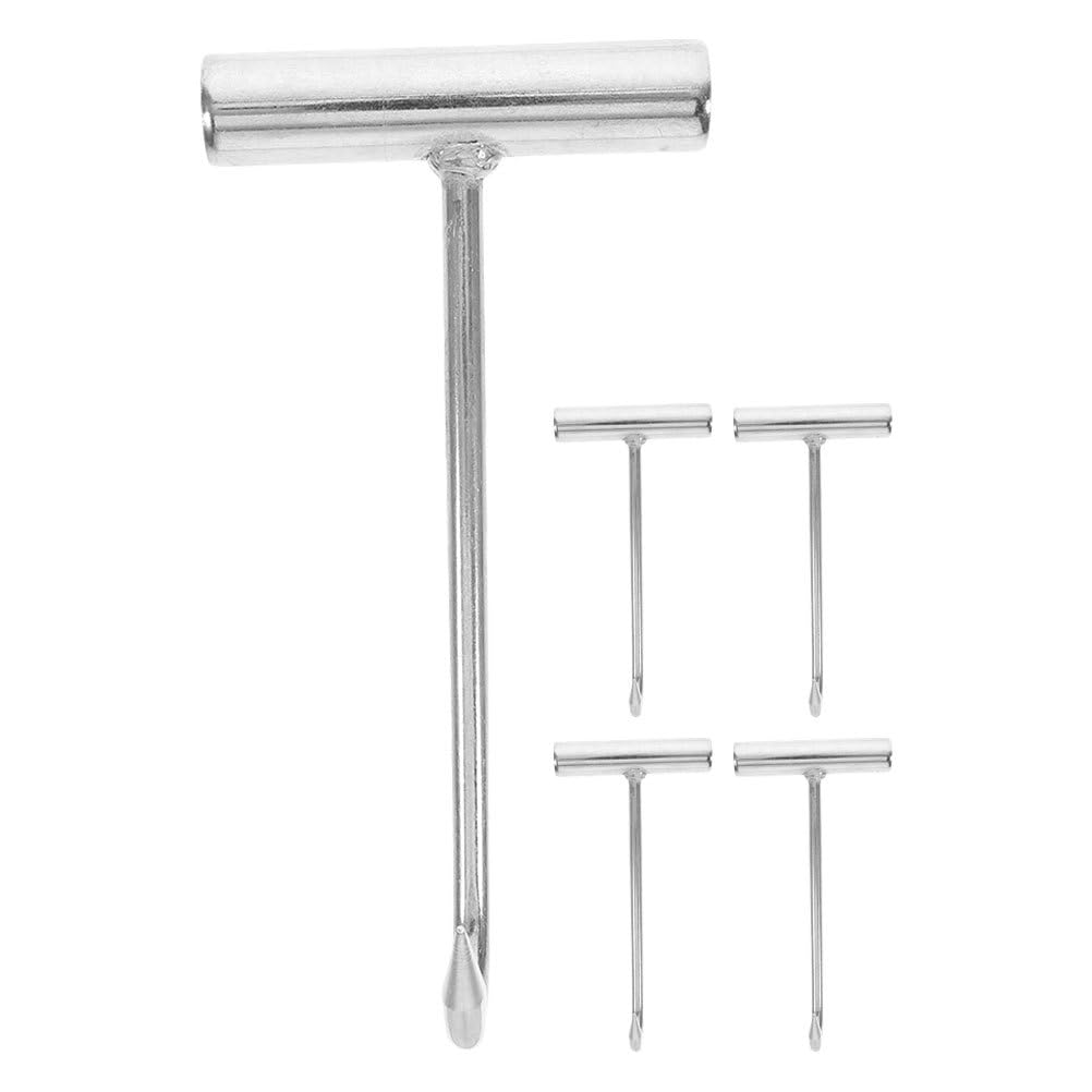 Ganci per Carne Manico Ergonomico a Forma di T in Acciaio Inossidabile 5 Pezzi Presa Sicura per Macelleria Cucina Ristorante Barbecue