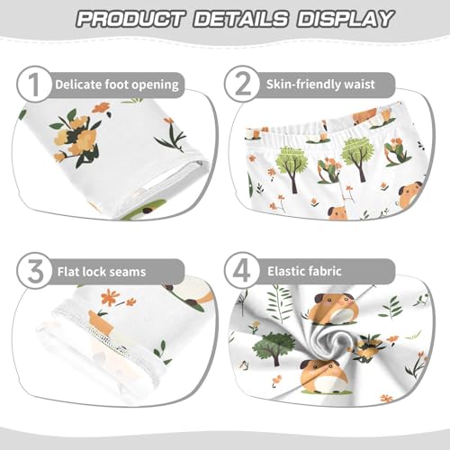 ALAZA Girls' Leggings Children's Yoga Pants Skinny Printed Dance Cavy Guinea Pig Comfortable 4T2