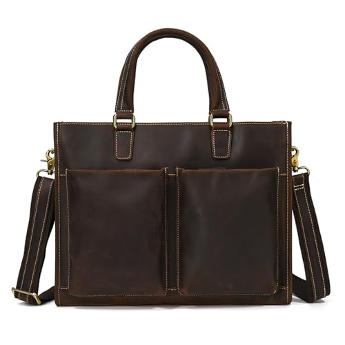 Sac à bandoulière pratique pour homme en cuir de vachette idéal pour le bureau