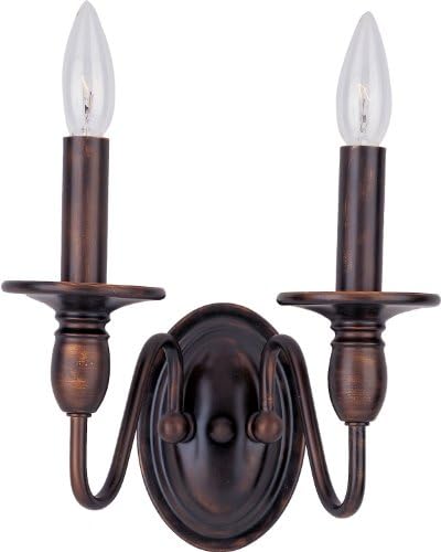 Maxim 11032OI Towne Organic Candle Wall Sconce, 2-Light 120 Total Watts, 9" H x 10" W, Oil Rubbed Bronze
