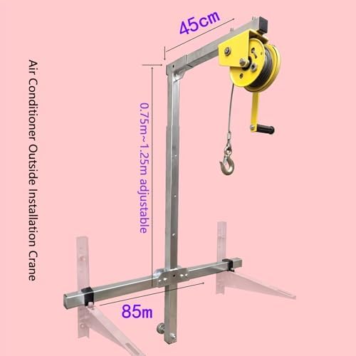 100KG Manual Lift Crane for Air Conditioner Installation & Maintenance, Heavy-Duty Tool for HVAC Professionals, High Load Capacity, Perfect for Outdoor Unit Placement & Service