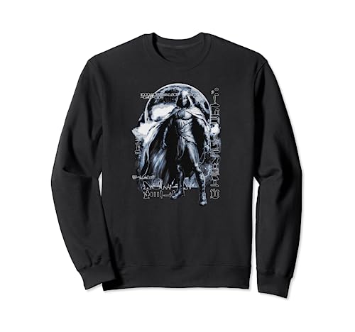 Sweat Marvel Moon Knight imprimé grand croissant de lune et hiéroglyphes pour homme et femme
