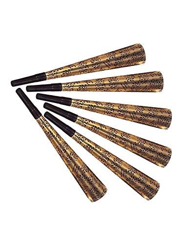 WIDMANN 7936S - Set de 6 Trompetas Sonoras Feliz Año Nuevo, Adulto Unisex, Nochevieja, 25 cm, Color Dorado