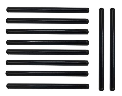Tubo de hierro fundido Mallealbe de 3/4 pulgadas, precortado, acero industrial negro, se adapta a pezones y accesorios estándar de 1,2 cm, construcción de muebles vintage de bricolaje, paquete de 10