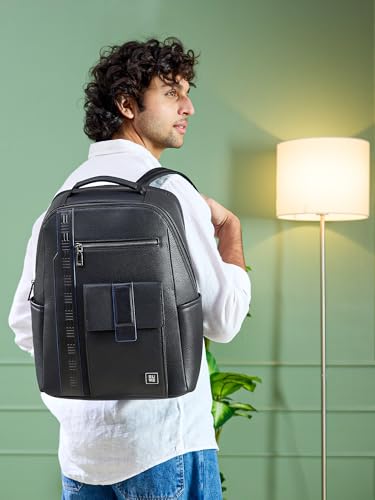 Image of EUME Nexa Backpack Bag For Man | 2 Large Compartment office Laptop Backpack | Fits Up to 15.6 inch Laptop | Vegan Leather | Travel Bag | Laptop Backpack For Men and Women