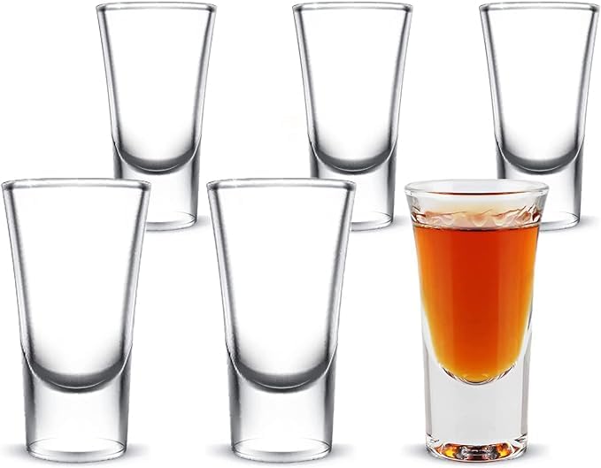 SZKKQKJ Shot Glasses Set of 6 Shot Glasses 30 ml for Tequila, Gin, Vodka, Whisky