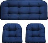 Dimensioni generose: il set di 3 cuscini in vimini per esterni include un cuscino loveseat 112 x 48 x 10 cm e due cuscini a forma di U da 48 x 48 x 10 cm. I nostri cuscini sono ideali per mobili da interni ed esterni. Realizzato per tutti gli usi include sedia da giardino, sedie pieghevoli, sedie da pranzo da giardino, panca da giardino, sedia in rattan/vimini e divano da esterno per mobili in rattan