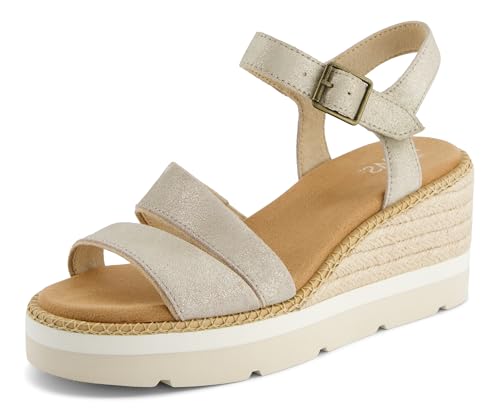 Sandales en daim métallisé TOMS Darya, l'excellence du cuir champagne