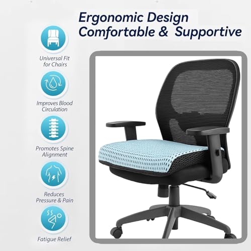 Image of Grin Health Orthopedic Seat Cushion (High Density) Car Seat Cushions Long Sitting Ergonomic Cushion for Chair Pad | Coccyx, Sciatica & Back Pain Relief, Sitting for Car Driving Seat, Medium