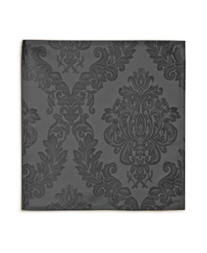 Newbridge Barcelona Luxury Damask Fabric Tablecloth, 100% Polyester, No Iron, Soil Resistant Dining Room, Party Banquet And Holiday Tablecloth, 60 Inch X 144 Inch Oblong/Rectangle, Gray #TOP5