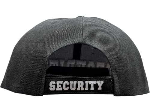 mens Security Hat Baseball Ball Cap Black Embroidered Adjustable 100% Cotton