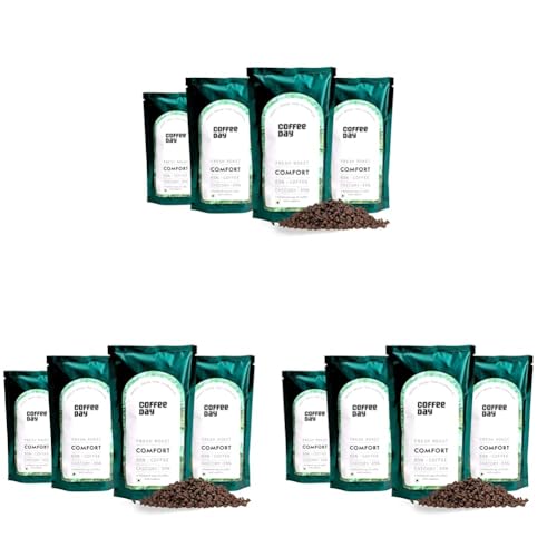 Image of Caf Coffee Day - COMFORT 65% Coffee 35% Chicory - 200gm each (Pack of 12) | Medium to Dark Roast | South Indian Filter Coffee | Fresh from Chikmagalur factory
