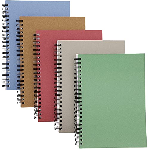 Hardcover Kraft Spiral Notebook for School, Work, Journaling (6 x 8 In, 5 Pack)