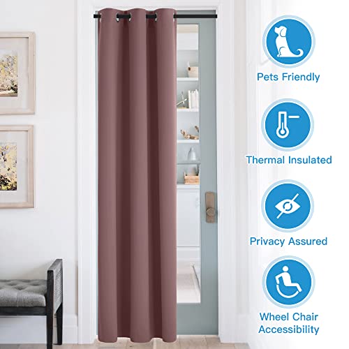 Image of RYB HOME Temporary Doorway Curtains Blackout Privacy Room Divider Curtains Portable Drapes for Closet Wall Panel for Bedroom Living Room Dining Basement Window, W 60 x L 84 inches, Wild Rose