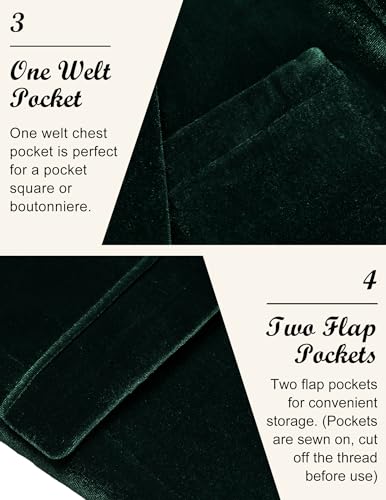 Image of COOFANDY Men's Velvet Blazer Notched Lapel Velour Suit Jacket One Button Tuxedo Jackets for Wedding Prom Party Dinner