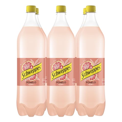 Schweppes Pomelo, Refresco Bajo en Calorías, Bebida Refrescante - Botella PET, Pack 6 x 1,5 L